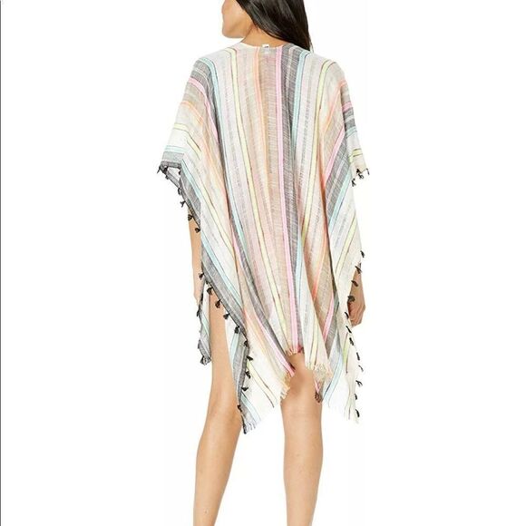 New Echo Design Women's Boardwalk Stripe Ruana Cardi Wrap Cover-Up One Size - Picture 4 of 4
